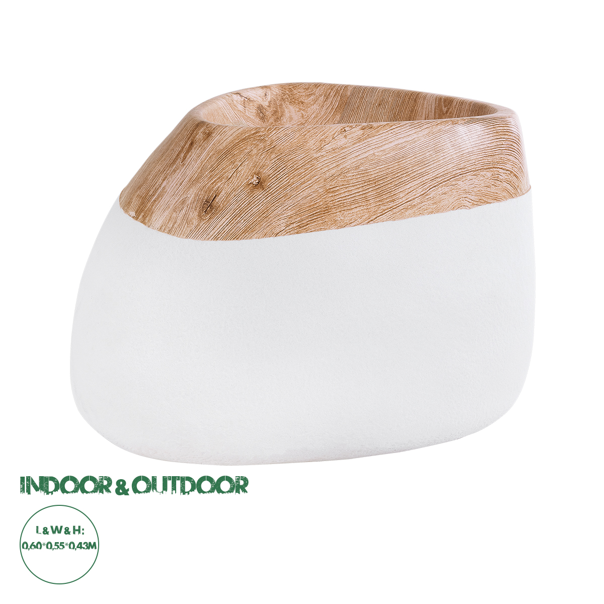 20705 GloboStar® Artificial Garden PANDORA 20705 Επιδαπέδιο Πολυεστερικό Τσιμεντένιο Κασπώ Γλάστρα – Flower Pot Λευκό με Καφέ Μ60 x Π55 x Υ43cm 20705 GloboStar® Artificial Garden PANDORA 20705 Επιδαπέδιο Πολυεστερικό Τσιμεντένιο Κασπώ Γλάστρα – Flower Pot Λευκό με Καφέ Μ60 x Π55 x Υ43cm