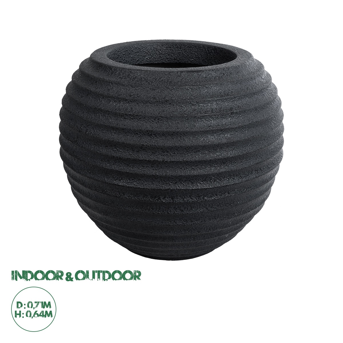 20712 GloboStar® Artificial Garden ILAEIRA 20712 Επιδαπέδιο Πολυεστερικό Τσιμεντένιο Κασπώ Γλάστρα – Flower Pot Μαύρο Φ71 x Υ64cm 20712 GloboStar® Artificial Garden ILAEIRA 20712 Επιδαπέδιο Πολυεστερικό Τσιμεντένιο Κασπώ Γλάστρα – Flower Pot Μαύρο Φ71 x Υ64cm