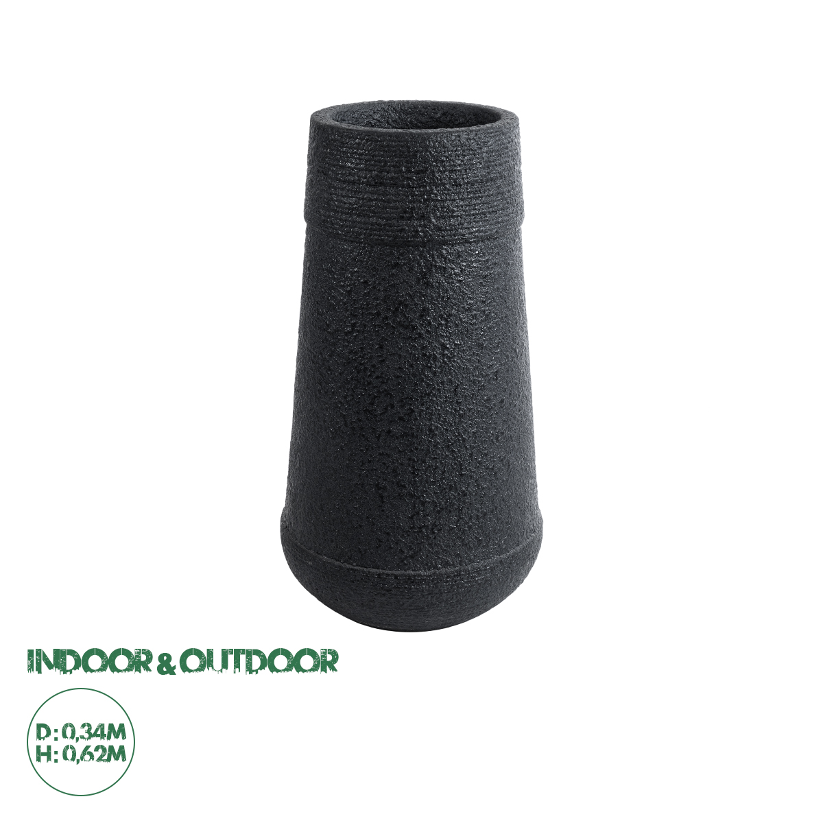 20723 GloboStar® Artificial Garden JAKLIN 20723 Επιδαπέδιο Πολυεστερικό Τσιμεντένιο Κασπώ Γλάστρα – Flower Pot Μαύρο Φ34 x Υ62cm 20723 GloboStar® Artificial Garden JAKLIN 20723 Επιδαπέδιο Πολυεστερικό Τσιμεντένιο Κασπώ Γλάστρα – Flower Pot Μαύρο Φ34 x Υ62cm