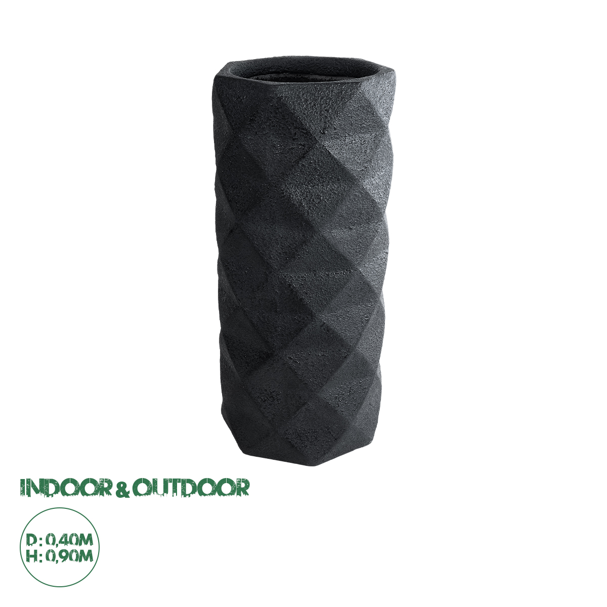20724 GloboStar® Artificial Garden GENOVA 20724 Επιδαπέδιο Πολυεστερικό Τσιμεντένιο Κασπώ Γλάστρα – Flower Pot Μαύρο Φ40 x Υ90cm 20724 GloboStar® Artificial Garden GENOVA 20724 Επιδαπέδιο Πολυεστερικό Τσιμεντένιο Κασπώ Γλάστρα – Flower Pot Μαύρο Φ40 x Υ90cm