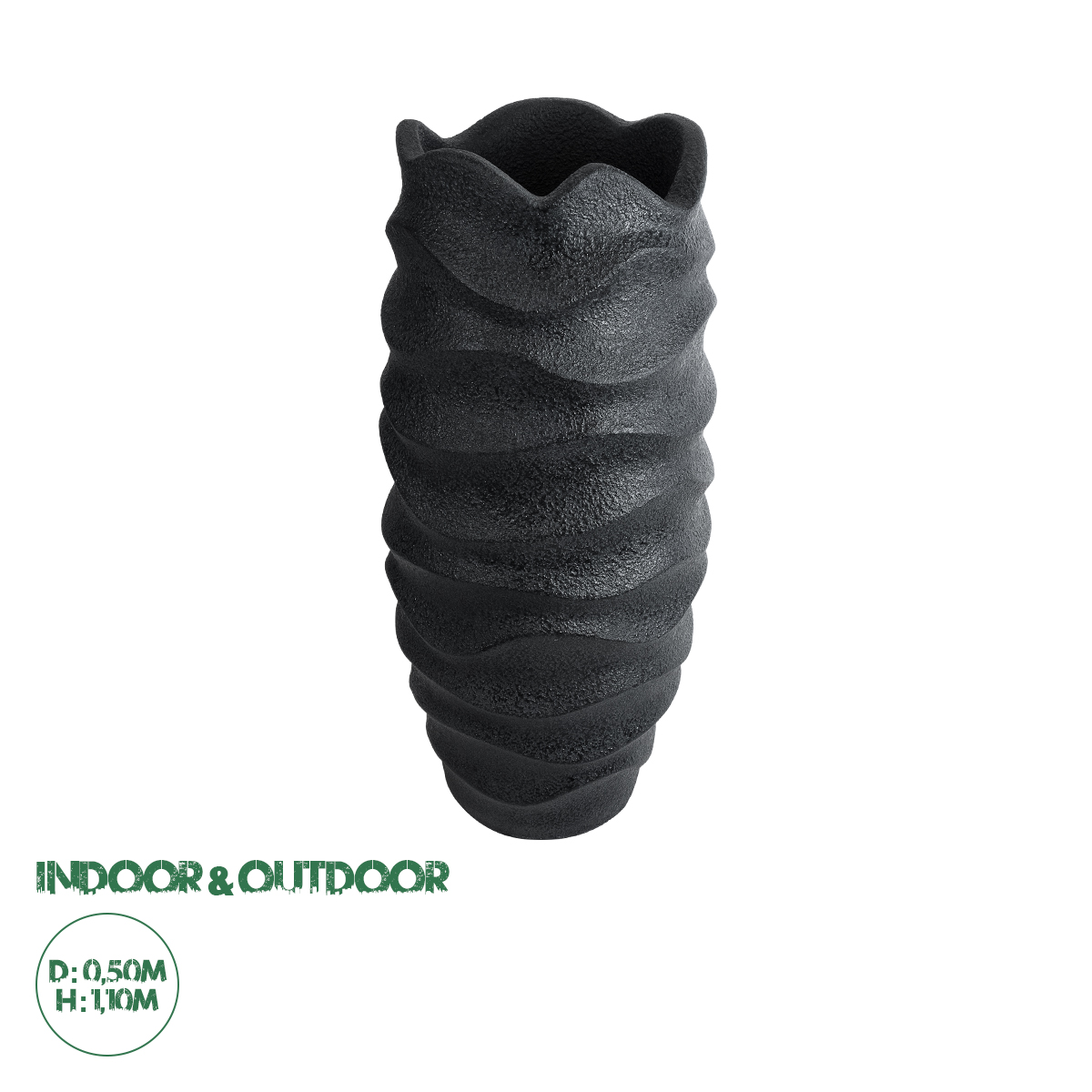 20728 GloboStar® Artificial Garden MONREALE 20728 Επιδαπέδιο Πολυεστερικό Τσιμεντένιο Κασπώ Γλάστρα – Flower Pot Μαύρο Φ50 x Υ110cm 20728 GloboStar® Artificial Garden MONREALE 20728 Επιδαπέδιο Πολυεστερικό Τσιμεντένιο Κασπώ Γλάστρα – Flower Pot Μαύρο Φ50 x Υ110cm