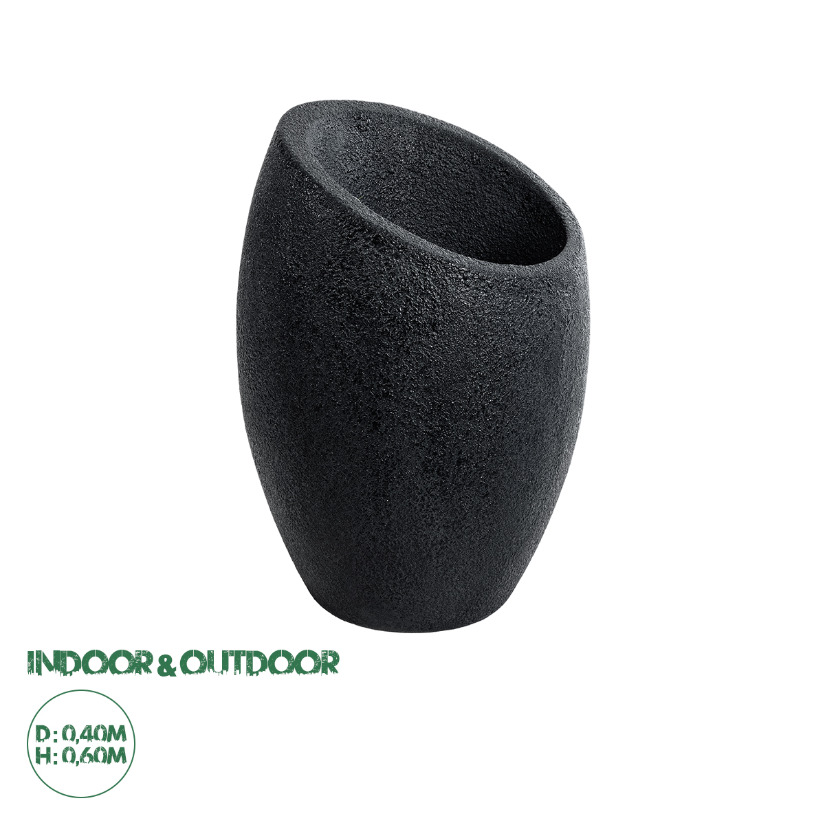 20732 GloboStar® Artificial Garden MESTRE 20732 Επιδαπέδιο Πολυεστερικό Τσιμεντένιο Κασπώ Γλάστρα – Flower Pot Μαύρο Φ40 x Υ60cm 20732 GloboStar® Artificial Garden MESTRE 20732 Επιδαπέδιο Πολυεστερικό Τσιμεντένιο Κασπώ Γλάστρα – Flower Pot Μαύρο Φ40 x Υ60cm