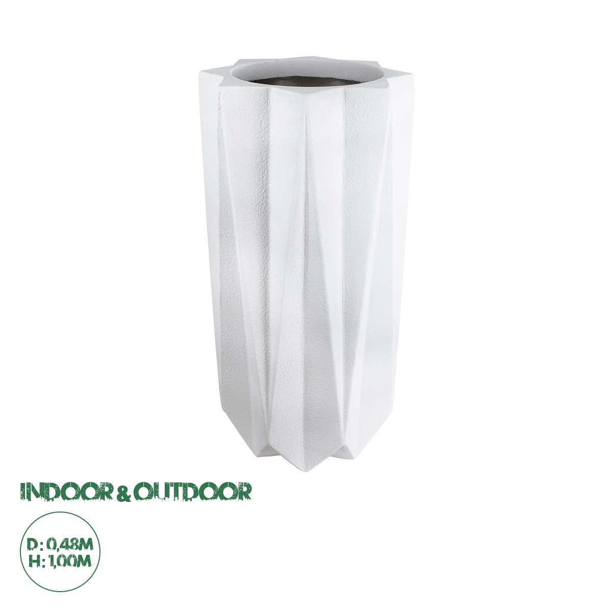 20739 GloboStar® Artificial Garden PADOVA 20739 Επιδαπέδιο Πολυεστερικό Τσιμεντένιο Κασπώ Γλάστρα – Flower Pot Λευκό Φ48 x Υ100cm 20739 GloboStar® Artificial Garden PADOVA 20739 Επιδαπέδιο Πολυεστερικό Τσιμεντένιο Κασπώ Γλάστρα – Flower Pot Λευκό Φ48 x Υ100cm