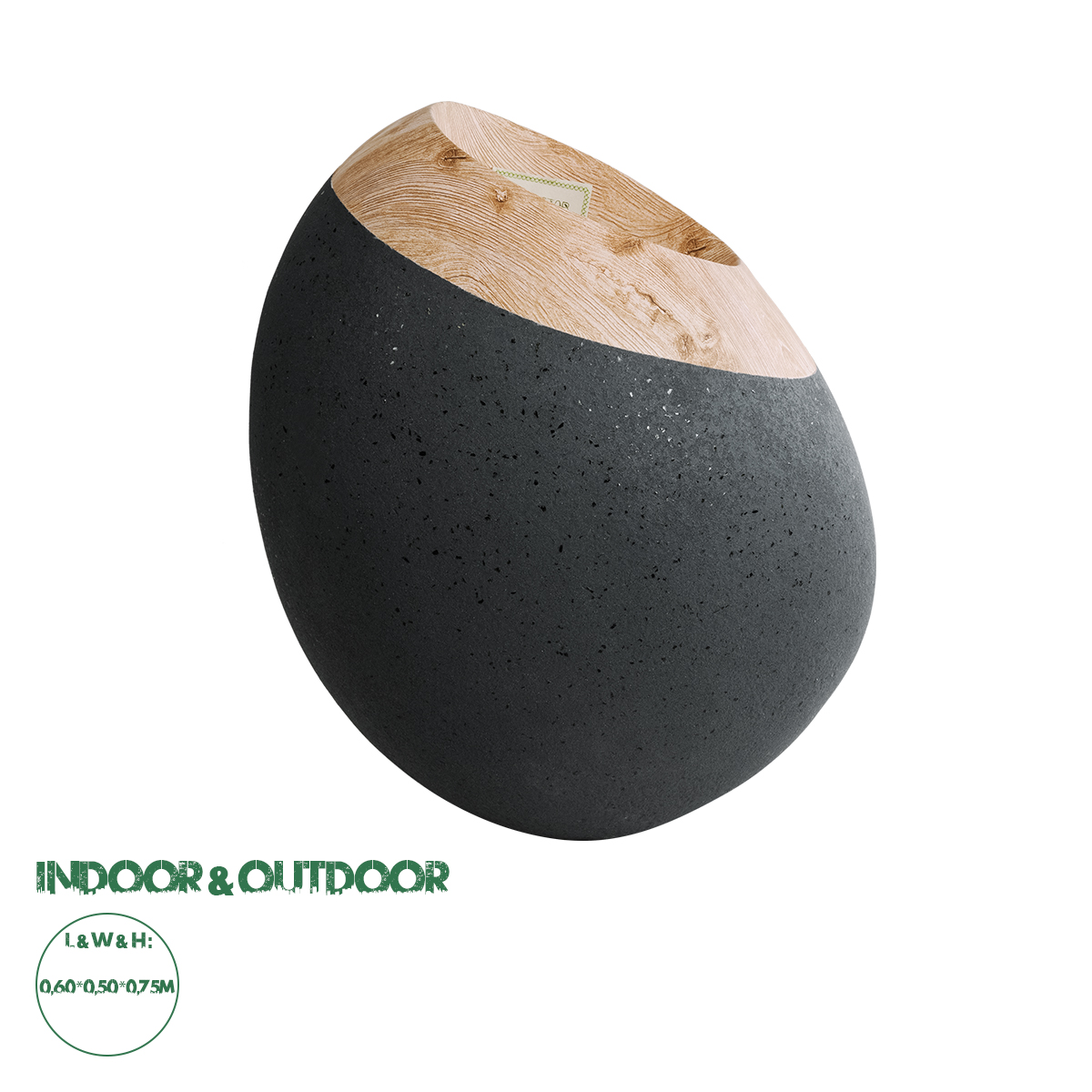 20747 GloboStar® Artificial Garden RAVELLO 20747 Επιδαπέδιο Πολυεστερικό Τσιμεντένιο Κασπώ Γλάστρα – Flower Pot Μαύρο με Καφέ Μ60 x Π50 x Υ75cm 20747 GloboStar® Artificial Garden RAVELLO 20747 Επιδαπέδιο Πολυεστερικό Τσιμεντένιο Κασπώ Γλάστρα – Flower Pot Μαύρο με Καφέ Μ60 x Π50 x Υ75cm