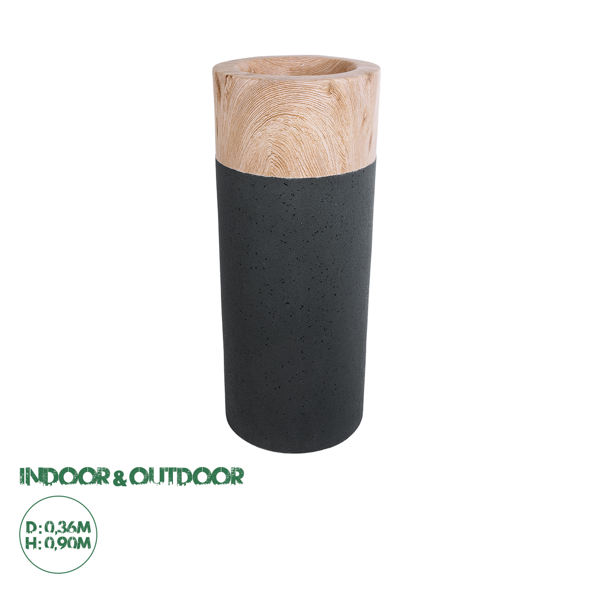 20748 GloboStar® Artificial Garden BELLANO 20748 Επιδαπέδιο Πολυεστερικό Τσιμεντένιο Κασπώ Γλάστρα – Flower Pot Μαύρο με Καφέ Φ36 x Υ90cm 20748 GloboStar® Artificial Garden BELLANO 20748 Επιδαπέδιο Πολυεστερικό Τσιμεντένιο Κασπώ Γλάστρα – Flower Pot Μαύρο με Καφέ Φ36 x Υ90cm