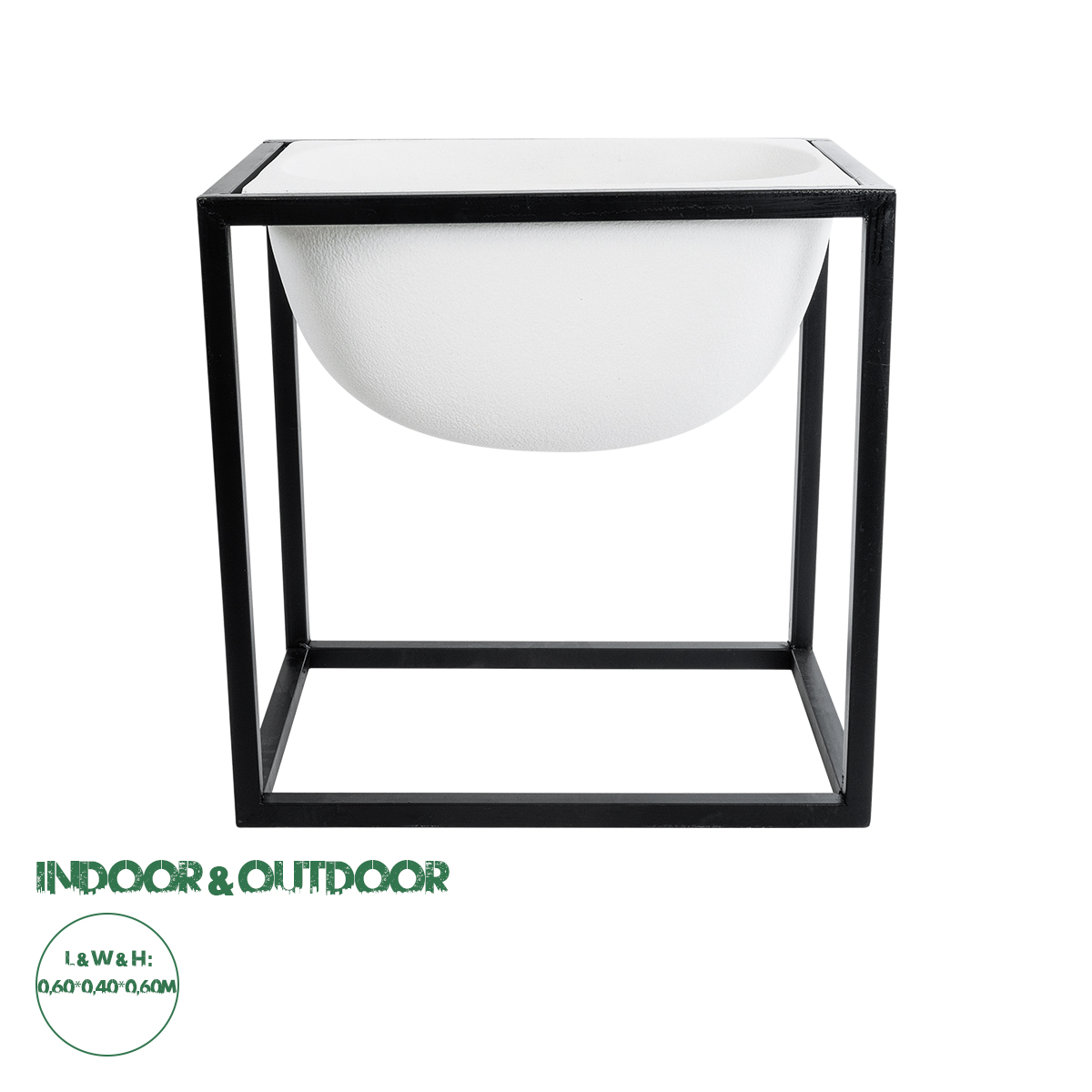 20754 GloboStar® Artificial Garden FIORI 20754 Επιδαπέδιο Μεταλλικό Τσιμεντένιο Κασπώ Γλάστρα – Flower Pot Λευκό με Μαύρο Μ60 x Π40 x Υ60cm 20754 GloboStar® Artificial Garden FIORI 20754 Επιδαπέδιο Μεταλλικό Τσιμεντένιο Κασπώ Γλάστρα – Flower Pot Λευκό με Μαύρο Μ60 x Π40 x Υ60cm