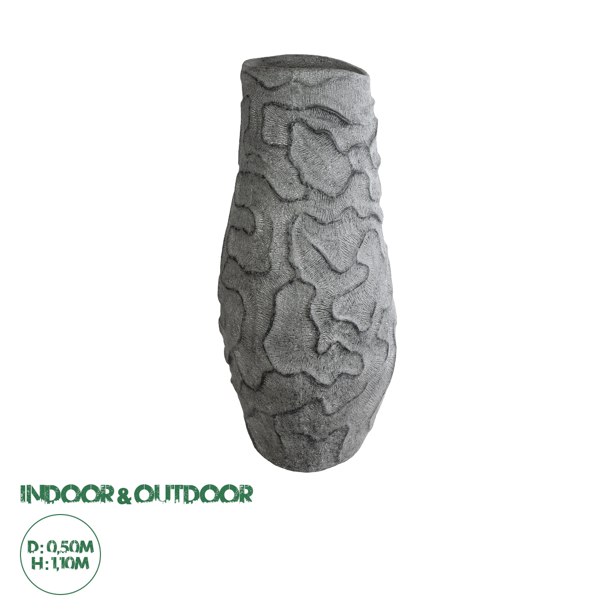 20764 GloboStar® Artificial Garden GALICIA 20764 Επιδαπέδιο Πολυεστερικό Τσιμεντένιο Κασπώ Γλάστρα – Flower Pot Γκρι Φ50 x Υ110cm 20764 GloboStar® Artificial Garden GALICIA 20764 Επιδαπέδιο Πολυεστερικό Τσιμεντένιο Κασπώ Γλάστρα – Flower Pot Γκρι Φ50 x Υ110cm