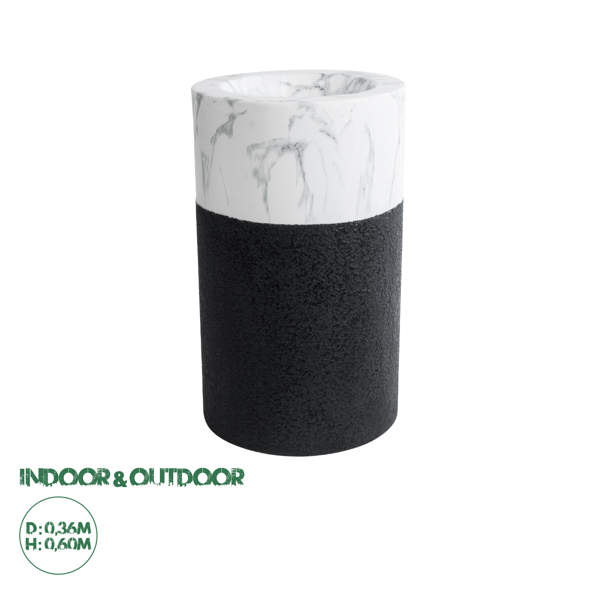 20769 GloboStar® Artificial Garden ALMUDENA 20769 Επιδαπέδιο Πολυεστερικό Τσιμεντένιο Κασπώ Γλάστρα – Flower Pot Μαύρο με Λευκό Φ36 x Υ60cm 20769 GloboStar® Artificial Garden ALMUDENA 20769 Επιδαπέδιο Πολυεστερικό Τσιμεντένιο Κασπώ Γλάστρα – Flower Pot Μαύρο με Λευκό Φ36 x Υ60cm