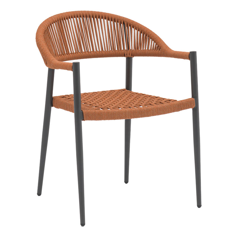 Intrahome Πολυθρόνα Freiburg Intrahome αλουμίνιο μαύρο-σχοινί φυσικό-κεραμιδί | SKU: INTRAPA-327111124