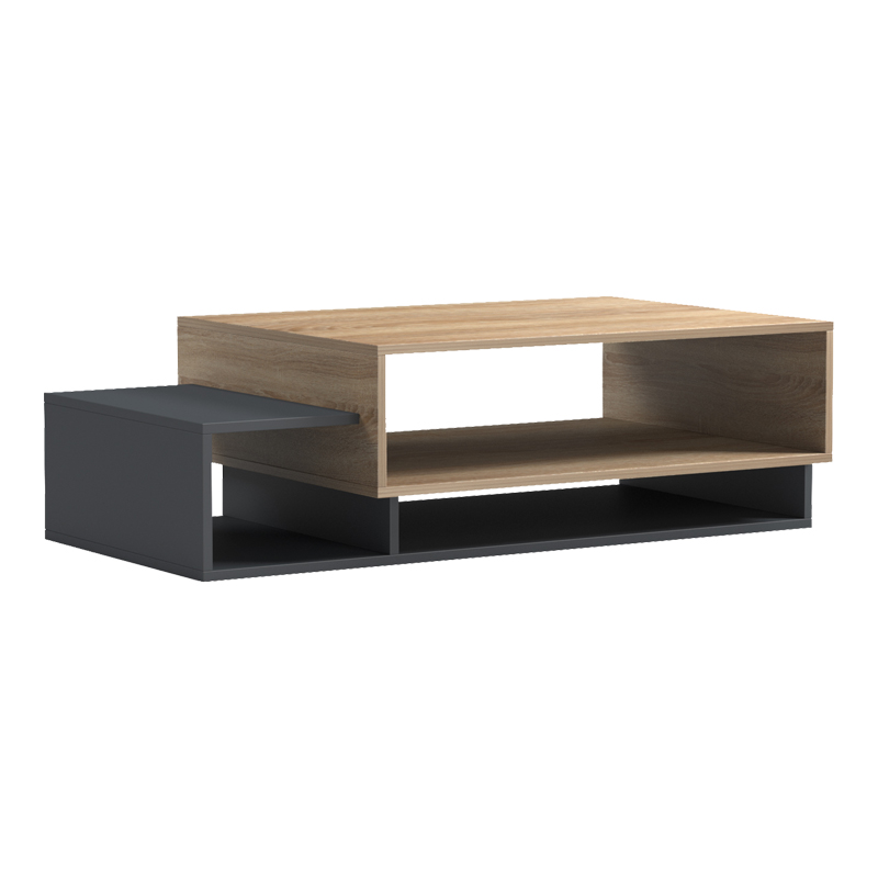 Τραπέζι σαλονιού Saul Intrahome σε sonoma-ανθρακί 105x50x32εκ INTRAPA-341111327