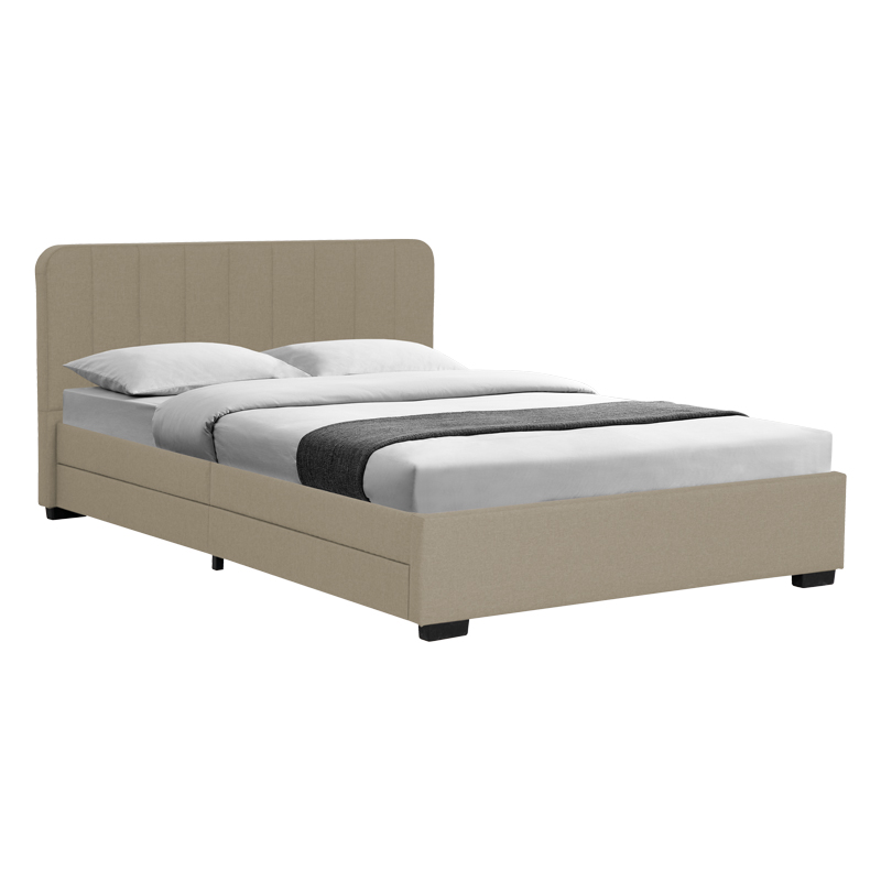 Intrahome Κρεβάτι Veloty Intrahome ύφασμα μπεζ με συρτάρια 150x200εκ | SKU: INTRAPA-345111124