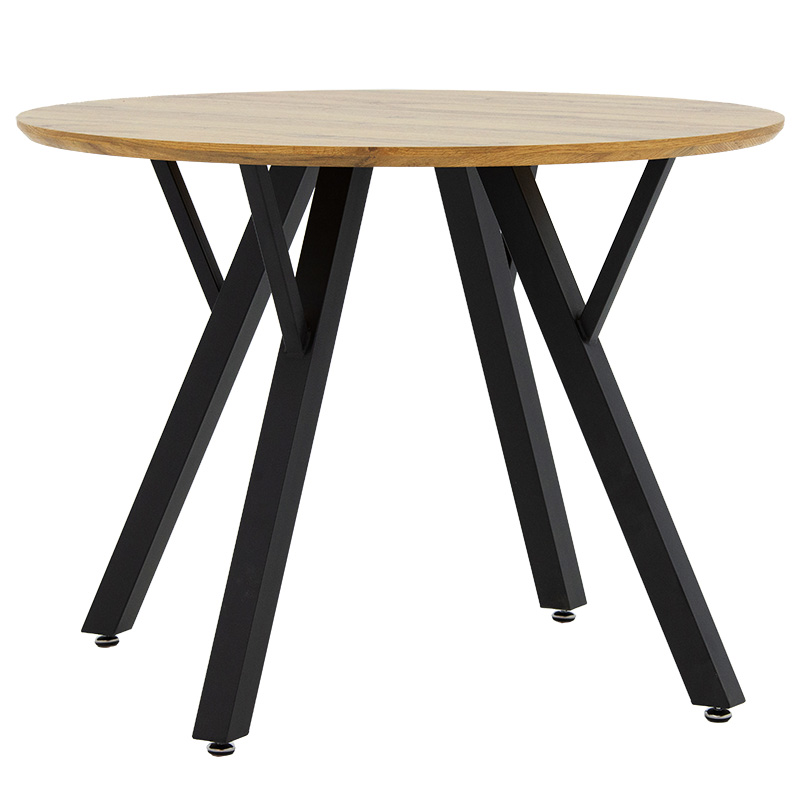 Tραπέζι Annie pakoworld MDF sonoma-μαύρο Φ100×76εκ 235-000006 Tραπέζι Annie pakoworld MDF sonoma-μαύρο Φ100×76εκ 235-000006
