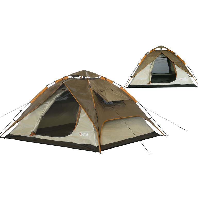 Σκηνή Camping 4 Ατόμων INCA Harmonia Καφέ με ύφασμα Oxford