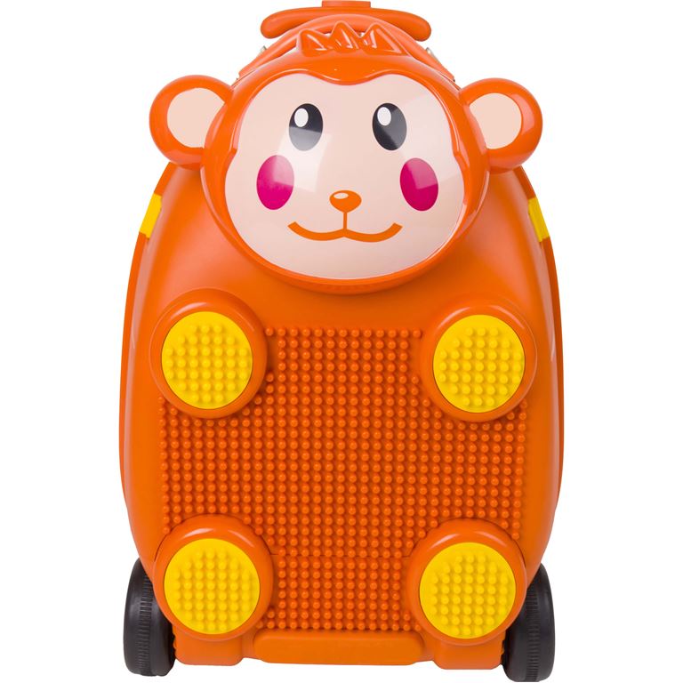 Παιδική Βαλίτσα Zoolittle Trolly Monkey Πορτοκαλί με Τουβλάκια