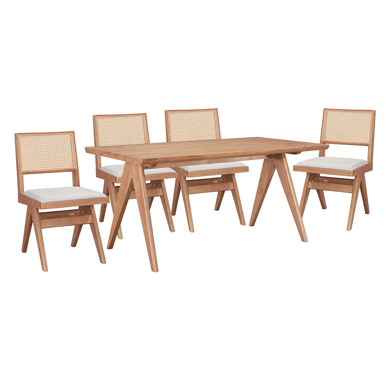 Τραπεζαρία Winslow pakoworld σετ 5τεμ ξύλο rubberwood ανοιχτό καρυδί 160x85x75εκ 247-000011 Τραπεζαρία Winslow pakoworld σετ 5τεμ ξύλο rubberwood ανοιχτό καρυδί 160x85x75εκ 247-000011