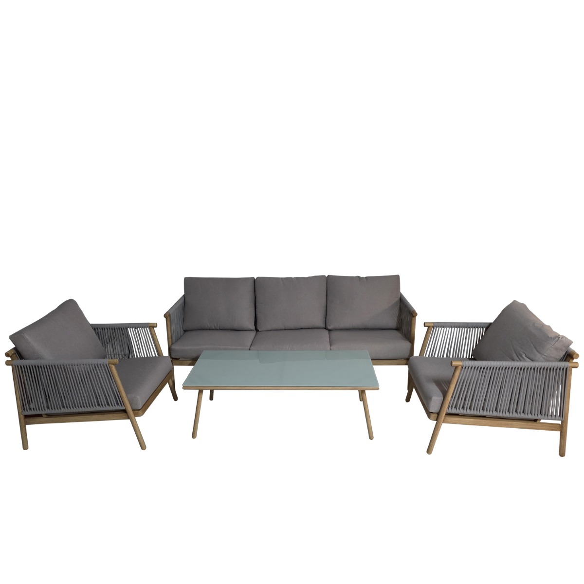 Artekko Alu Σετ Κήπου 4 Τεμαχίων Τριθέσιος Καναπές 2x Πολυθρόνες και Τραπέζι Artekko 248-4100-S