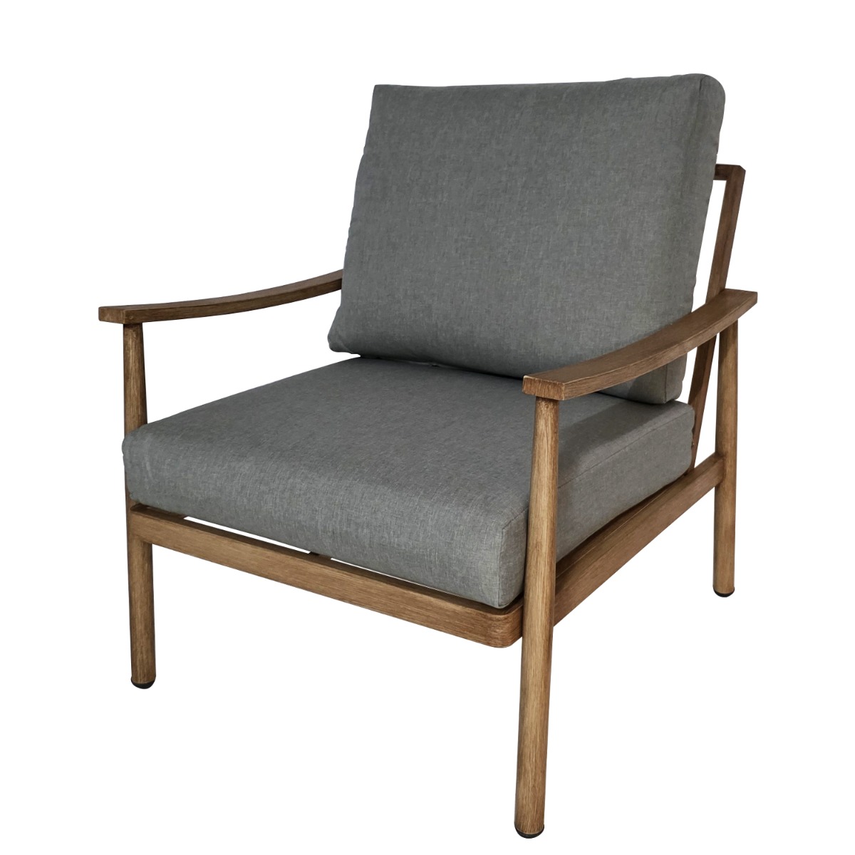 Artekko Alu Αναπαυτική Γκρι Ξύλινη Πολυθρόνα Κήπου (70x77xx72)cm Artekko 248-4102-A