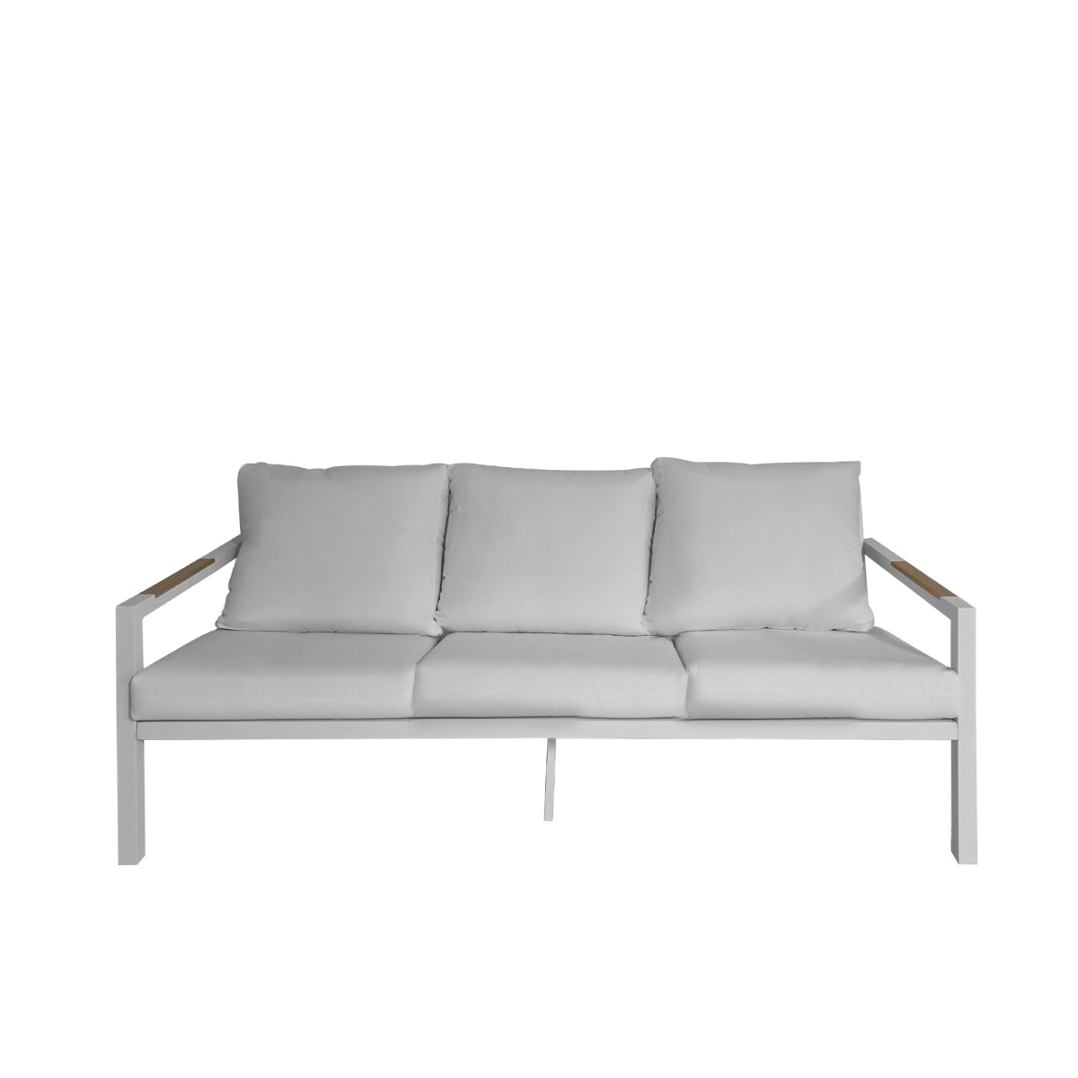Artekko Alu Τριθέσιος Καναπές Αλουμινίου Με Λευκά  Μαξιλάρια (190x95x76)cm Artekko 248-4105-A