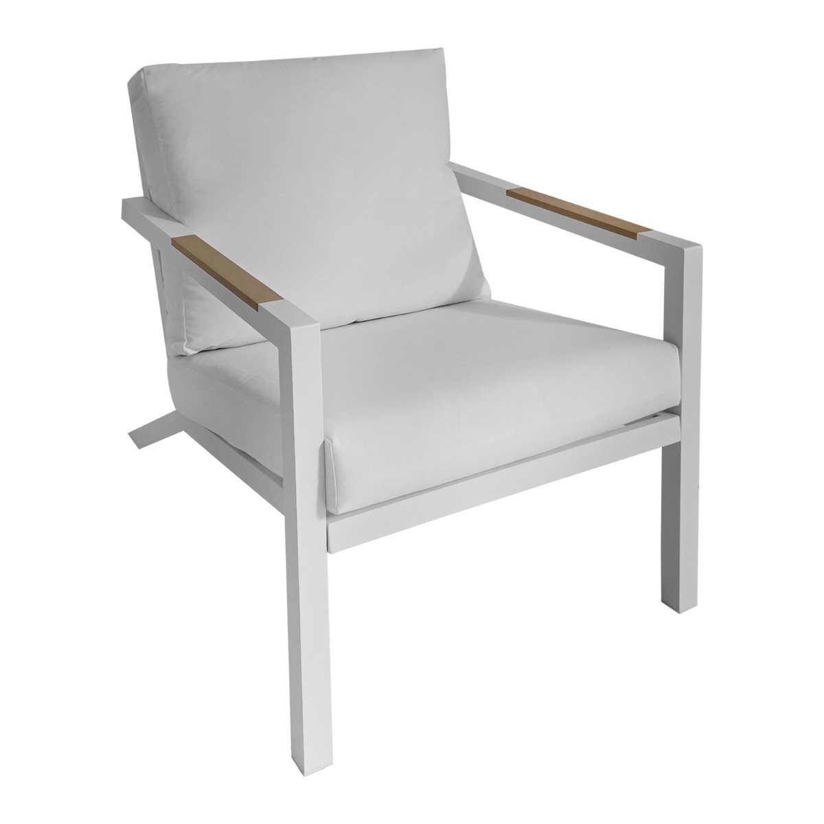 Artekko Alu Πολυθρόνα Αλουμινίου Με Λευκά  Μαξιλάρια (70x95x76)cm Artekko 248-4105-B