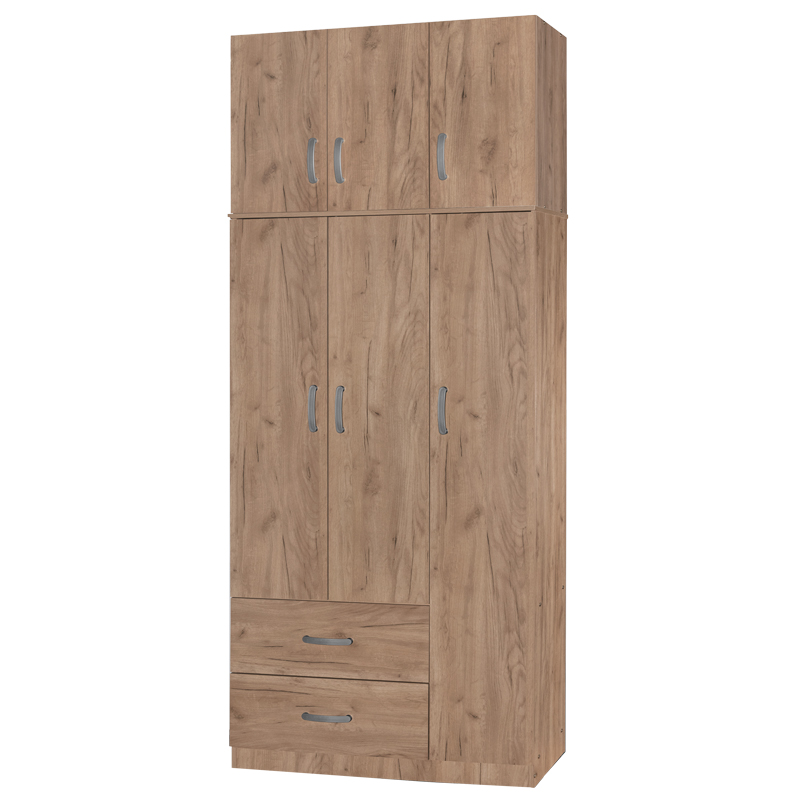 Ντουλάπα τρίφυλλη και πατάρι Zelia pakoworld φυσικό 90x42x240εκ. 249-000048 Ντουλάπα τρίφυλλη και πατάρι Zelia pakoworld φυσικό 90x42x240εκ. 249-000048