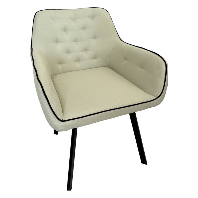 Καρέκλα Τραπεζαρίας Velora Εκρού 55χ57χ83cm με μπράτσα