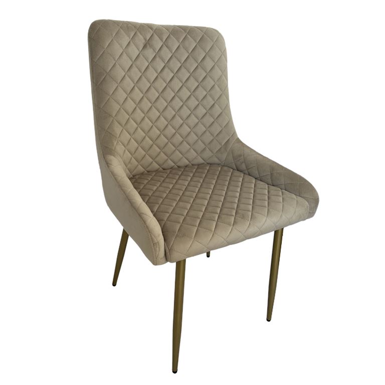 Καρέκλα Τραπεζαρίας Lux Μπεζ Βελούδο 56χ49χ90cm