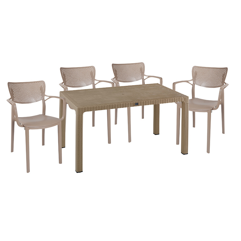 Τραπεζαρία Explore-Frontline pakoworld σετ 5τεμ PP cappuccino 150x90x73,5εκ. 253-000063 Τραπεζαρία Explore-Frontline pakoworld σετ 5τεμ PP cappuccino 150x90x73,5εκ. 253-000063