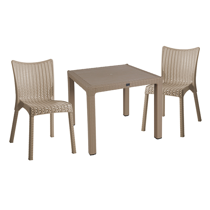 Τραπεζαρία Explore-Confident pakoworld σετ 3τεμ PP cappuccino 90x90x73,5εκ 253-000076 Τραπεζαρία Explore-Confident pakoworld σετ 3τεμ PP cappuccino 90x90x73,5εκ 253-000076