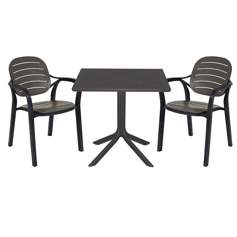 Τραπεζαρία Groovy-Gentle pakoworld σετ 3τεμ PP ανθρακί 80x80x74,5εκ. 253-000089 Τραπεζαρία Groovy-Gentle pakoworld σετ 3τεμ PP ανθρακί 80x80x74,5εκ. 253-000089