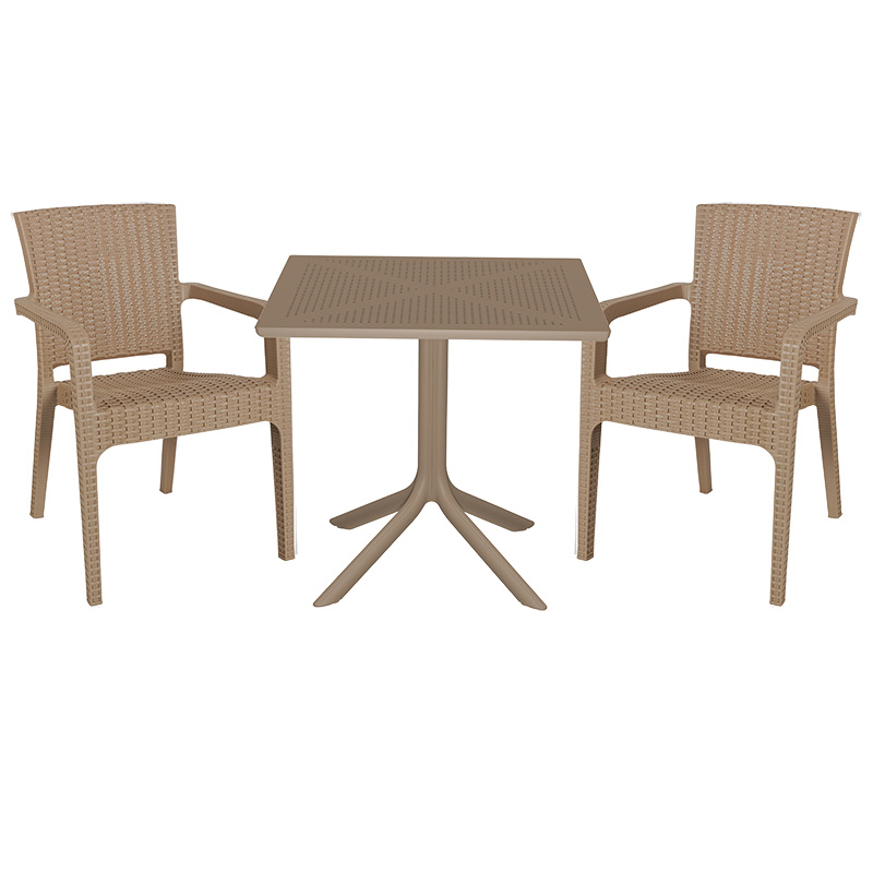 Τραπεζαρία Groovy-Halcyon pakoworld σετ 3τεμ PP cappuccino 80x80x74,5εκ. 253-000093 Τραπεζαρία Groovy-Halcyon pakoworld σετ 3τεμ PP cappuccino 80x80x74,5εκ. 253-000093