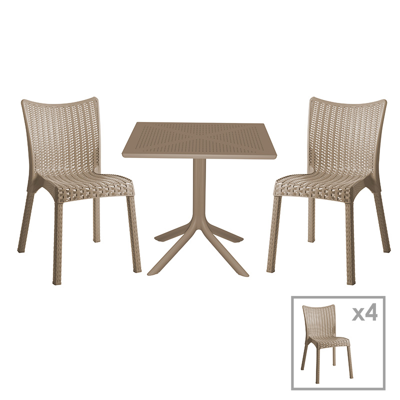 Τραπεζαρία Groovy-Confident pakoworld σετ 5τεμ PP cappuccino 80x80x74,5εκ. 253-000098 Τραπεζαρία Groovy-Confident pakoworld σετ 5τεμ PP cappuccino 80x80x74,5εκ. 253-000098