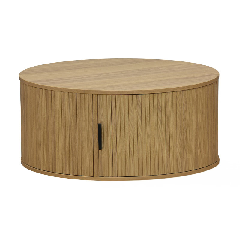 Τραπέζι σαλονιού Scandi pakoworld MDF φυσικό Φ80×35.5εκ 260-000009