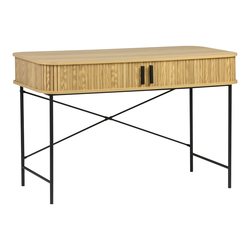 Intrahome Γραφείο εργασίας Scandi Intrahome MDF/Metal σε φυσική απόχρωση με μεταλλικά μαύρα πόδια 120x60x76,5εκ | SKU: INTRAPA-371111135