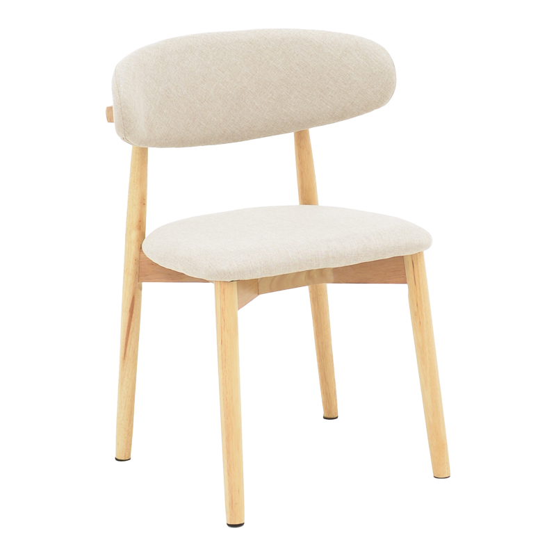 Intrahome Καρέκλα Ubene Intrahome rubberwood και ύφασμα σε φυσική και μπεζ απόχρωση 46x58x79εκ | SKU: INTRAPA-374111161