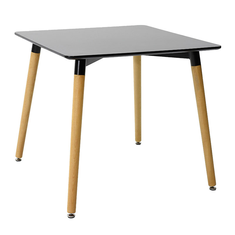 Τραπέζι Natali pakoworld MDF μαύρο-πόδια φυσικό 80x80x76εκ 271-000010 Τραπέζι Natali pakoworld MDF μαύρο-πόδια φυσικό 80x80x76εκ 271-000010