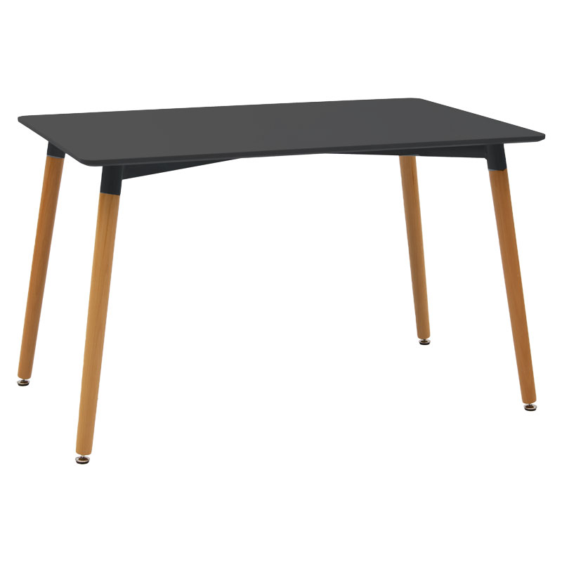 Τραπέζι Natali pakoworld MDF μαύρο-πόδια φυσικό 120x80x76εκ 271-000012