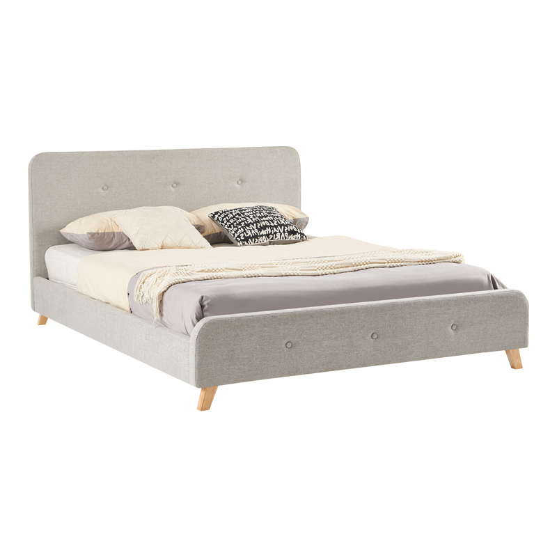 Intrahome Κρεβάτι διπλό Restel Intrahome ύφασμα γκρι-μπεζ 160x200εκ | SKU: INTRAPA-380111124