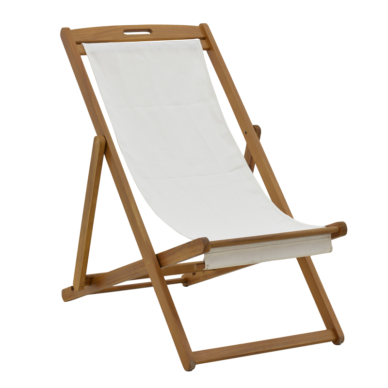 Intrahome Σεζλόνγκ Franclow Intrahome ξύλο ακακίας φυσικό-πανί pvc λευκό | SKU: INTRAPA-393111116