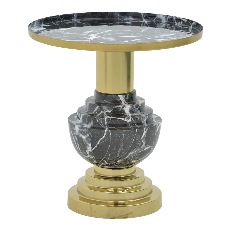 Intrahome Βοηθητικό τραπέζι Cogent intrahome Intrahome μαύρο-χρυσό μέταλλο Φ46x50εκ | SKU: INTRAPA-398111116