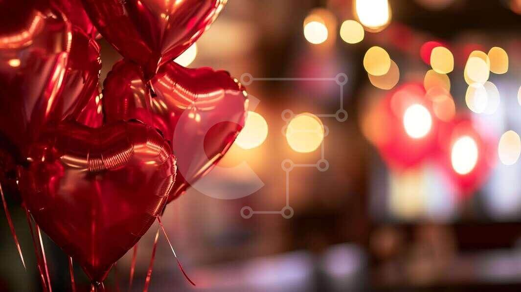 Intra Συλλεκτικό Ξύλινο Παζλ Plywood  4mm - Μπαλόνια σε σχήμα καρδιάς με φώτα Bokeh Σε Ξύλινο Κουτί - Διαστάσεις Puzzle: 10x10 cm – 25 κομμάτια