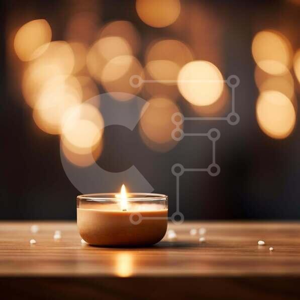 Intra Συλλεκτικό Ξύλινο Παζλ Plywood  4mm - Ήρεμο κερί με φώτα Bokeh Σε Ξύλινο Κουτί - Διαστάσεις Puzzle: 10x10 cm – 25 κομμάτια