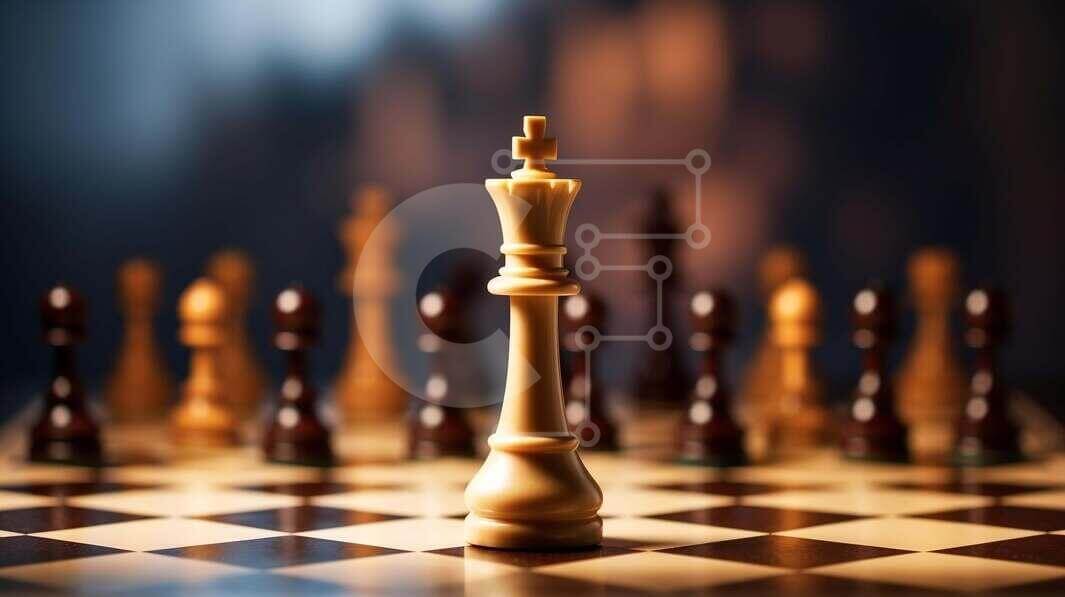 Intra Συλλεκτικό Ξύλινο Παζλ Plywood  4mm - Σκακιέρα με έναν λευκό βασιλιά στο επίκεντρο Σε Ξύλινο Κουτί - Διαστάσεις: 10x10 cm – 25 κομμάτια