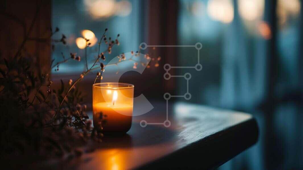 Intra Συλλεκτικό Ξύλινο Παζλ Plywood  4mm - Φως κεριών με φύλλωμα σε άνετο περιβάλλον Σε Ξύλινο Κουτί - Διαστάσεις Puzzle: 10x10 cm – 25 κομμάτια