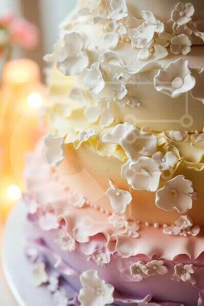 Σετ των 2 Intra Συλλεκτικό Ξύλινο Παζλ Plywood  4mm - Κομψή πολυεπίπεδη τούρτα με λουλούδια φοντάν Σε Ξύλινο Κουτί - Διαστάσεις: 10x10 cm – 25 κομμάτια