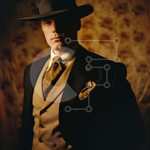 Σετ των 2 Intra Συλλεκτικό Ξύλινο Παζλ Plywood  4mm - Κομψά ντυμένος άντρας με vintage ενδυμασία Σε Ξύλινο Κουτί - Διαστάσεις: 10x10 cm – 25 κομμάτια