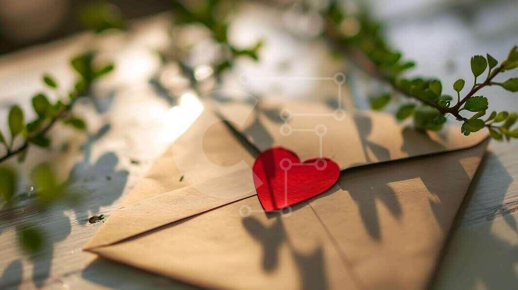 Intra Συλλεκτικό Ξύλινο Παζλ Plywood  4mm - Φάκελος με σφραγίδα καρδιάς και πράσινα φύλλα Σε Ξύλινο Κουτί - Διαστάσεις Puzzle: 10x10 cm – 25 κομμάτια