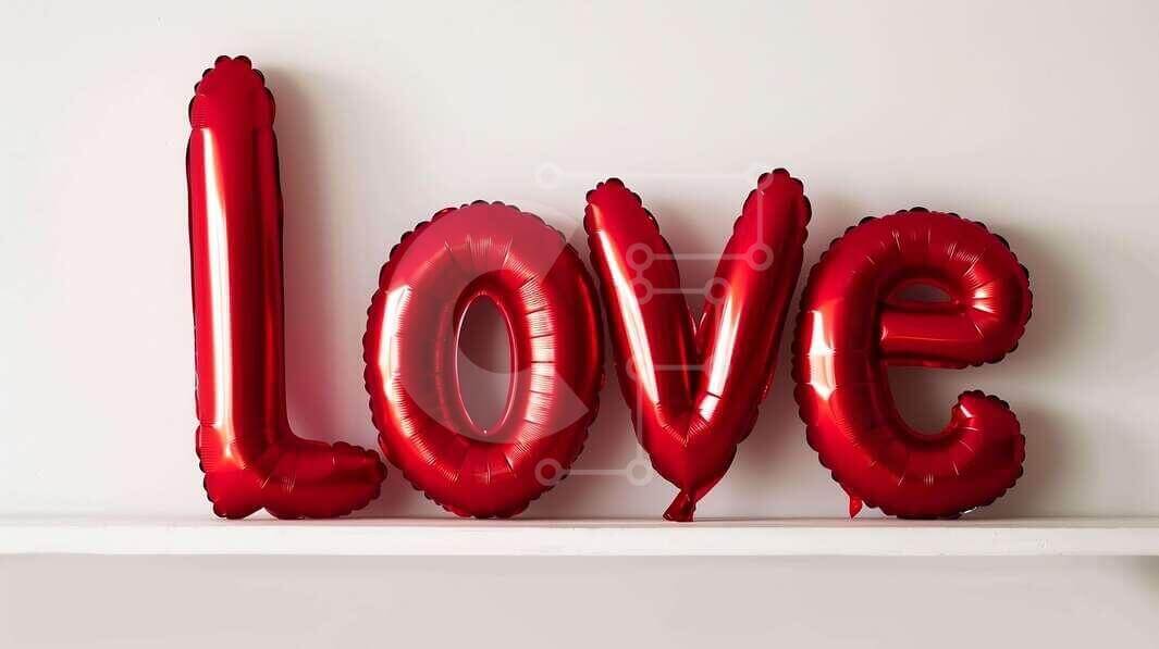 Intra Συλλεκτικό Ξύλινο Παζλ Plywood  4mm - Κόκκινα μπαλόνια αγάπης σε άσπρο φόντο Σε Ξύλινο Κουτί - Διαστάσεις: 10x10 cm – 25 κομμάτια