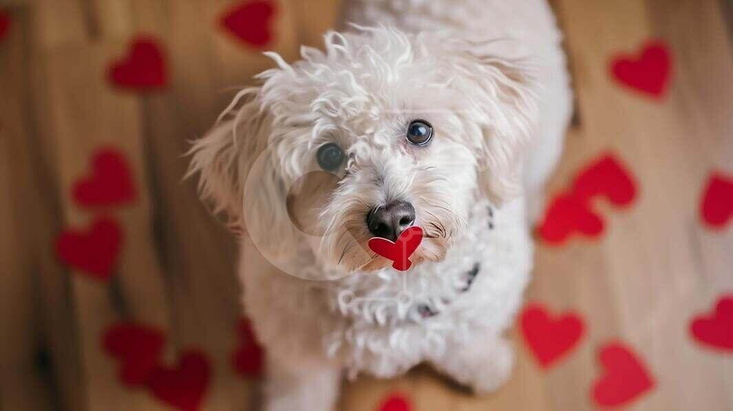 Intra Συλλεκτικό Ξύλινο Παζλ Plywood  4mm - Χαριτωμένο σκυλί με διακόσμηση καρδιά Σε Ξύλινο Κουτί - Διαστάσεις: 10x10 cm – 25 κομμάτια