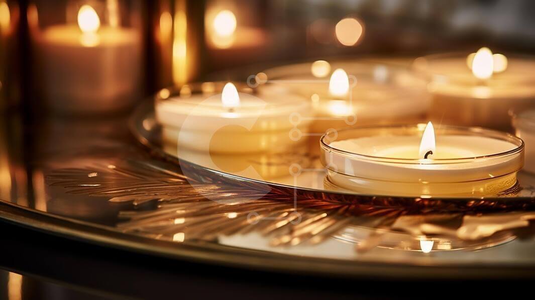 Intra Συλλεκτικό Ξύλινο Παζλ Plywood  4mm - Αναμμένα κεριά σε διακοσμητικό δίσκο Σε Ξύλινο Κουτί - Διαστάσεις Puzzle: 10x10 cm – 25 κομμάτια