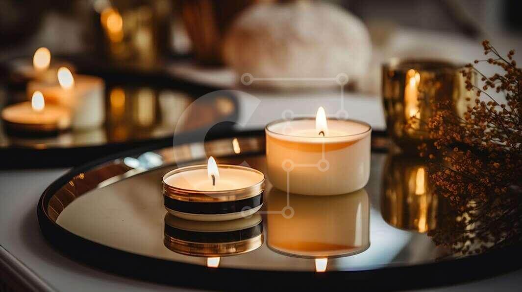 Intra Συλλεκτικό Ξύλινο Παζλ Plywood  4mm - Άνετη διάταξη κεριών σε ανακλαστικό δίσκο Σε Ξύλινο Κουτί - Διαστάσεις Puzzle: 10x10 cm – 25 κομμάτια